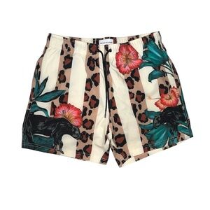 Mavrans and Leo Pantera Swim Shorts UPG 50 Panther Animal Print Stripes Size Med